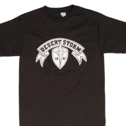VINTAGE OPERATION DESERT STORM BLACK TEE SHIRT 1991 SIZE SMALL MADE IN USA(Vintage Operation Desert Storm Black Tee Shirt 1991 Size Small Made In Usa)