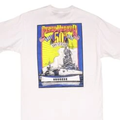 VINTAGE WW2 50TH ANNIVERSARY PEARL HARBOR TEE SHIRT 1991 SIZE MEDIUM MADE IN USA(Vintage Ww2 50th Anniversary Pearl Harbor Tee Shirt 1991 Size Medium Made In Usa Copy)