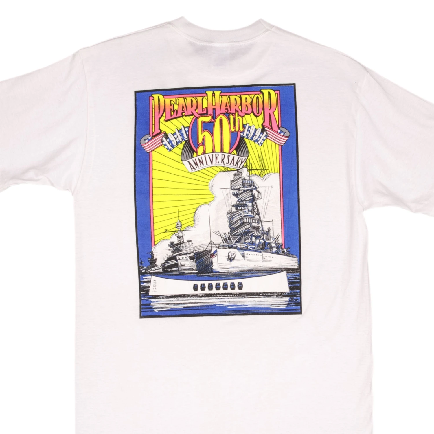 VINTAGE WW2 50TH ANNIVERSARY PEARL HARBOR TEE SHIRT 1991 SIZE MEDIUM MADE IN USA(Vintage Ww2 50th Anniversary Pearl Harbor Tee Shirt 1991 Size Medium Made In Usa Copy) 1 VINTAGE WW2 50TH ANNIVERSARY PEARL HARBOR TEE SHIRT 1991 SIZE MEDIUM MADE IN USA(Vintage Ww2 50th Anniversary Pearl Harbor Tee Shirt 1991 Size Medium Made In Usa Copy)