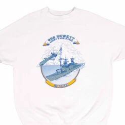 VINTAGE USN NAVY USS HEWITT 966 SHORT SLEEVE SWEATSHIRT 1980S LARGE MADE IN USA(Vintage Usn Navy Uss Hewitt 966 Short Sleeve Sweatshirt 1980s Large Made In Usa)