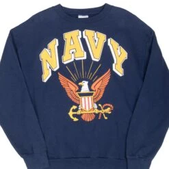VINTAGE USN US NAVY BLUE SWEATSHIRT 1990S LARGE MADE IN USA(Vintage Usn Us Navy Blue Sweatshirt 1990s Large Made In Usa)