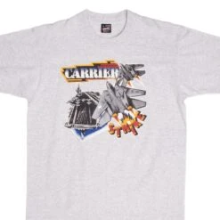 VINTAGE US NAVY AIRCRAFT CARRIER TEE SHIRT 1990 SIZE LARGE MADE IN USA(Vintage Us Navy Aircraft Carrier Tee Shirt 1990 Size Large Made In Usa)
