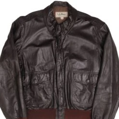 VINTAGE A2 A-2 LEATHER LL BEAN USAF JACKET FLYERS 1980S SIZE 46(Vintage A2 A 2 Leather Ll Bean Jacket Flyers 70s 80s Size 46)