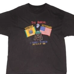 VINTAGE 7TH ANNUAL KANSAS VIETNAM VETERAN REUNION TEE SHIRT 1995 SIZE XL(Vintage 7th Annual Kansas Vietnam Veteran Reunion Tee Shirt 1995 Size Xl)