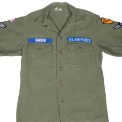 VINTAGE USAF AIR FORCE 1970 VIETNAM WAR UTILITY SATEEN SHIRT PATCH SZ 15 1/2X35(Vintage Usaf Air Force 1970 Vietnam War Utility Sateen Shirt Patch Sz 15 1 2x35)