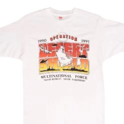 VINTAGE OPERATION DESERT SHIELD TEE SHIRT 1991 SIZE SMALL MADE IN USA(Vintage Operation Desert Shield Tee Shirt 1991 Size Small Made In Usa)