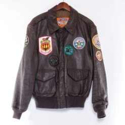 VINTAGE USAF US AIR FORCE COOPER FLIGHT LEATHER JACKET TYPE A2 PATCHED SIZE 42R(Usaf Us Air Force Cooper Flight Leathe Jacket Type A2 Patched)