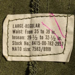US ARMY FIELD TROUSERS PANTS M-1965 M65 1976 SIZE W39 L30 LARGE REGULAR(Us Army Vietnam Field Pants Trousers Rip Stop Poplin Cold Weather 1976 W40 L30 Large Regular) -Rare Gear USA Shop ARMYS0059TAG02