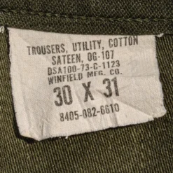 US ARMY UTILITY OG-107 SATEEN TROUSERS PANTS 1973 VIETNAM WAR SIZE W29 L29(Us Army Vietnam Field Pants Trousers 1973 W30 L31) -Rare Gear USA Shop ARMYS0069TAG