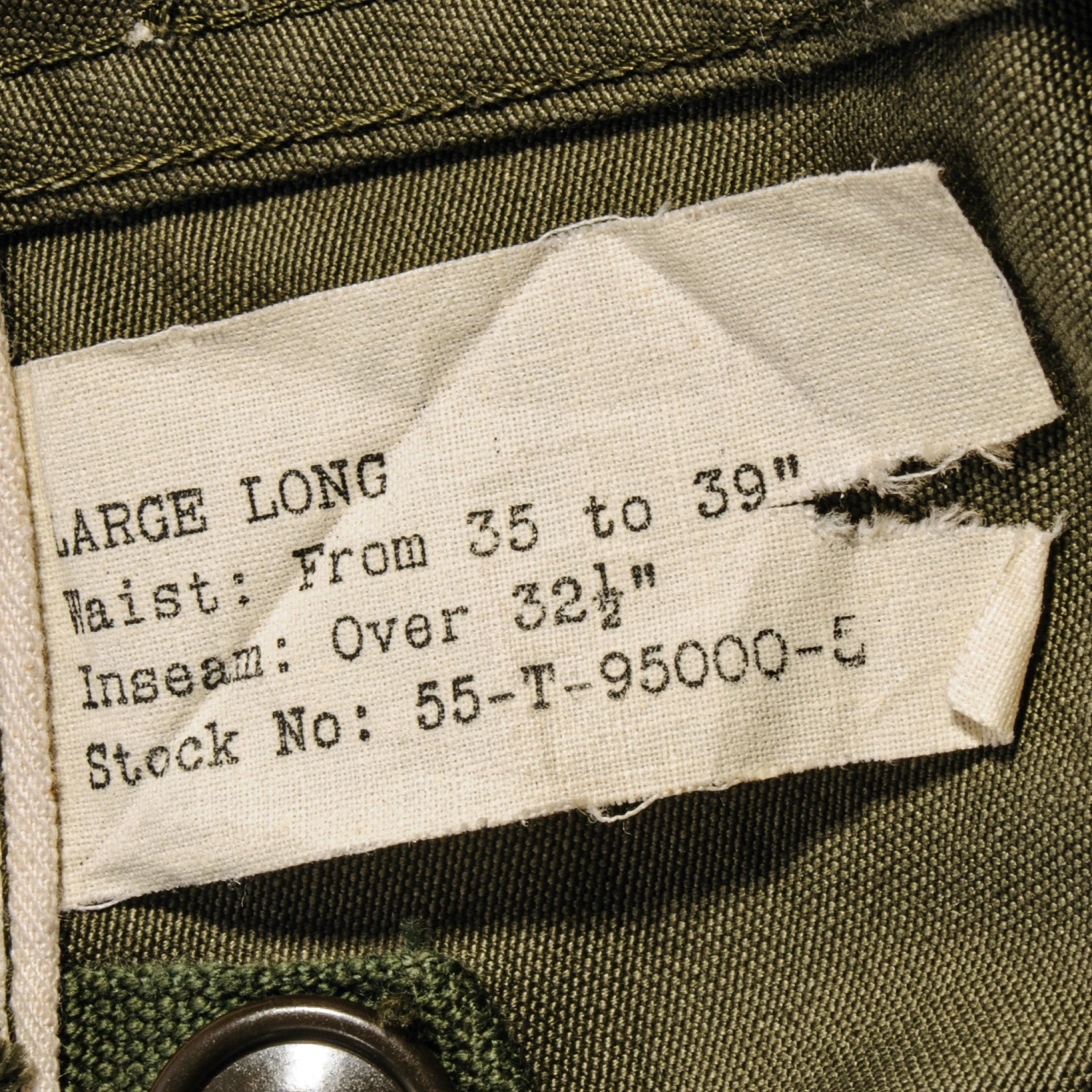 US ARMY FIELD TROUSERS PANTS M-1951 M51 1950'S KOREAN WAR SIZE 38X33 LARGE LONG(Korean War Field Trousers Pants Long Large M 51 1950s 38x33) 4 US ARMY FIELD TROUSERS PANTS M-1951 M51 1950'S KOREAN WAR SIZE 38X33 LARGE LONG(Korean War Field Trousers Pants Long Large M 51 1950s 38x33) - Image 4