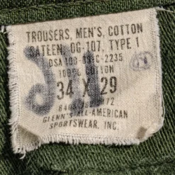 VINTAGE US ARMY UTILITY OG-107 SATEEN PANTS TROUSERS 1968 VIETNAM WAR SIZE W32 L26(Us Army Vietnam Field Pants Trousers 1960s W32 L25) -Rare Gear USA Shop ARMYS0130TAG