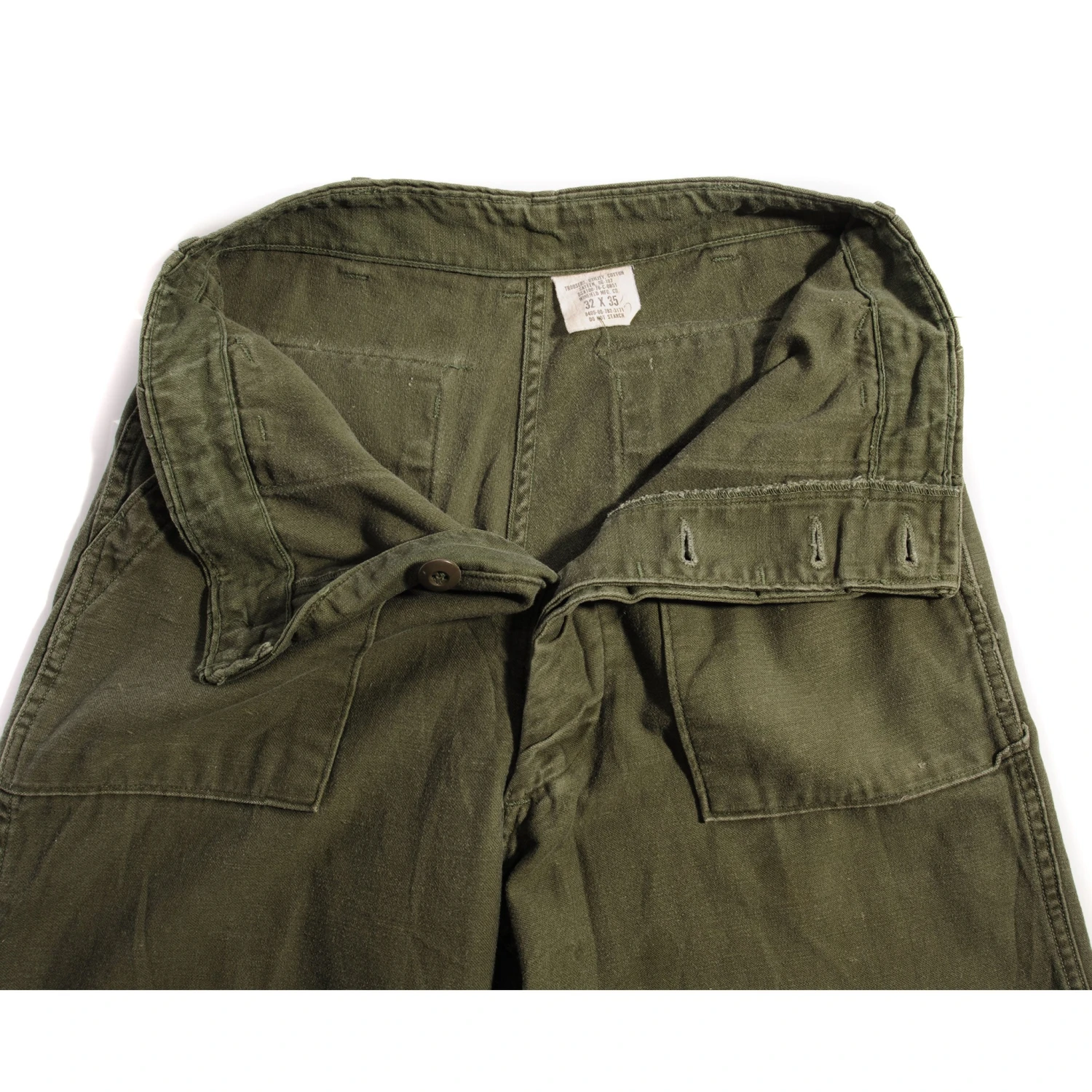 VINTAGE US ARMY UTILITY OG-107 SATEEN TROUSERS PANTS 1976 SIZE 29X26(Vietnam War Field Trousers Pants Utility Sateen 1976 Cotton 29x26) 4 VINTAGE US ARMY UTILITY OG-107 SATEEN TROUSERS PANTS 1976 SIZE 29X26(Vietnam War Field Trousers Pants Utility Sateen 1976 Cotton 29x26) - Image 4