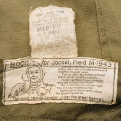 VINTAGE US ARMY M-1943 M43 FIELD JACKET 370D WITH HOOD 1944 WW2 SIZE SMALL(Us Army M 1943 M43 Field Jacket 1940s Ww2) -Rare Gear USA Shop ARMYS0256TAG01