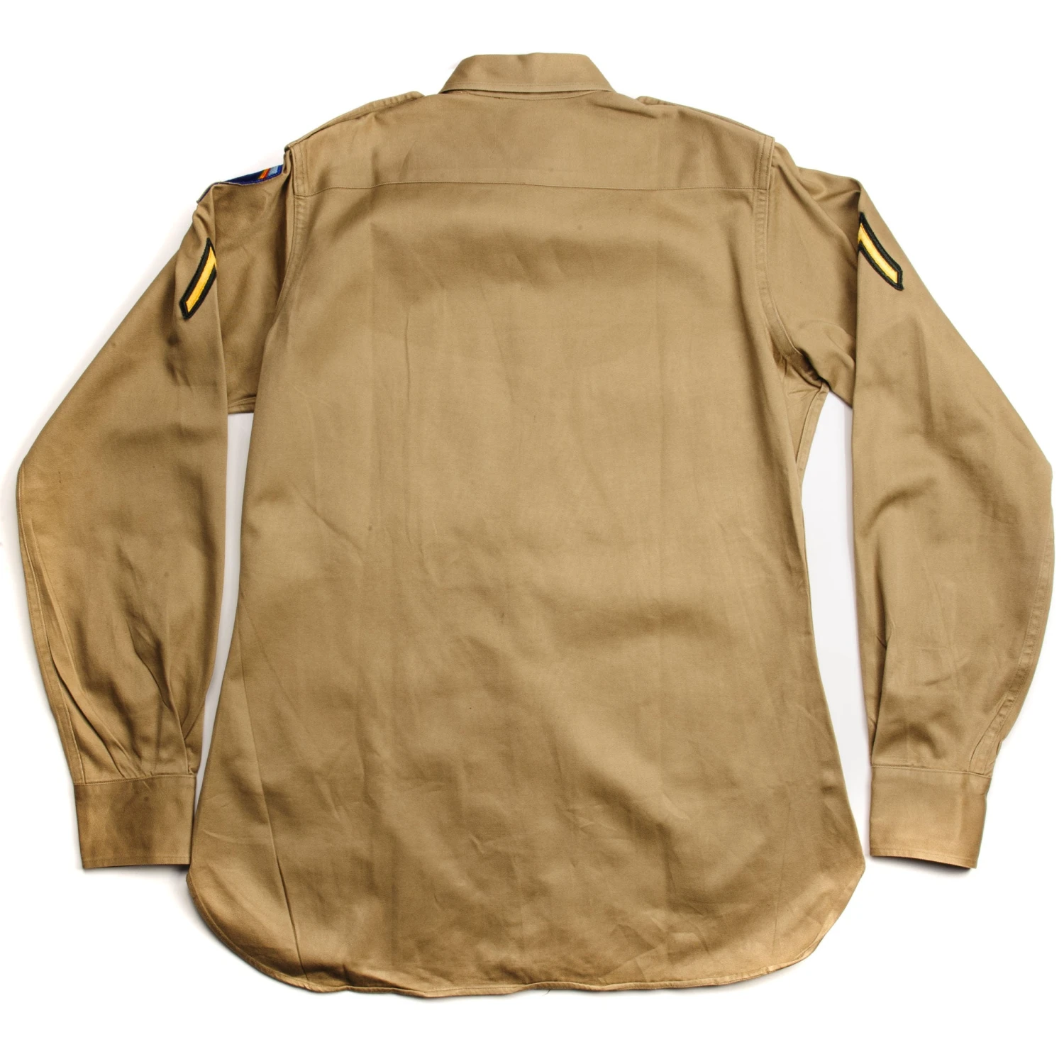 VINTAGE US ARMY COTTON SHIRT M-37 M37 KHAKI WW2 ERA SHAEF PATCH(Us Army Khaki Cotton Shirt Ww2 Era Shaef Patch) 2 VINTAGE US ARMY COTTON SHIRT M-37 M37 KHAKI WW2 ERA SHAEF PATCH(Us Army Khaki Cotton Shirt Ww2 Era Shaef Patch) - Image 2