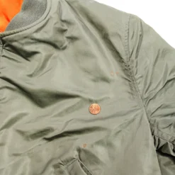 USAF US AIR FORCE FLIGHT JACKET MA-1 MA1 80'S SIZE LARGE(Usaf Flight Jacket Ma 1 Ma1 80s Size Large Xlarge) -Rare Gear USA Shop ARMYWJ0006STAINUPPERFRONT