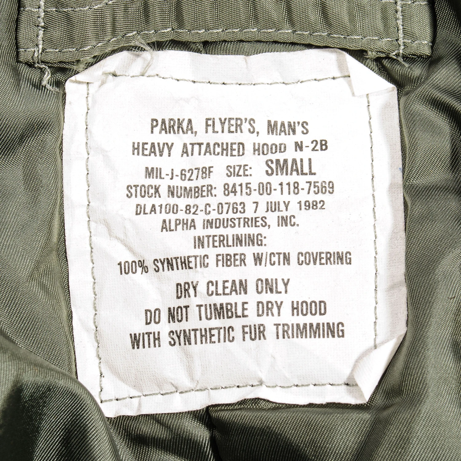 US ARMY PARKA FLIGHT JACKET N-2B 1982 SIZE SMALL(Us Army Parka Flight Jacket N 2b 1982 Size Small) 4 US ARMY PARKA FLIGHT JACKET N-2B 1982 SIZE SMALL(Us Army Parka Flight Jacket N 2b 1982 Size Small) - Image 4