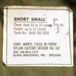 VINTAGE US ARMY M-1965 M65 FIELD JACKET 1968 VIETNAM WAR SIZE SMALL SHORT DEADSTOCK(Us Army M 1965 M65 Field Jacket 1968 Vietnam War Size Small Short) 13 VINTAGE US ARMY M-1965 M65 FIELD JACKET 1968 VIETNAM WAR SIZE SMALL SHORT DEADSTOCK(Us Army M 1965 M65 Field Jacket 1968 Vietnam War Size Small Short) -Rare Gear USA Shop ARMYWJ0021TAG02