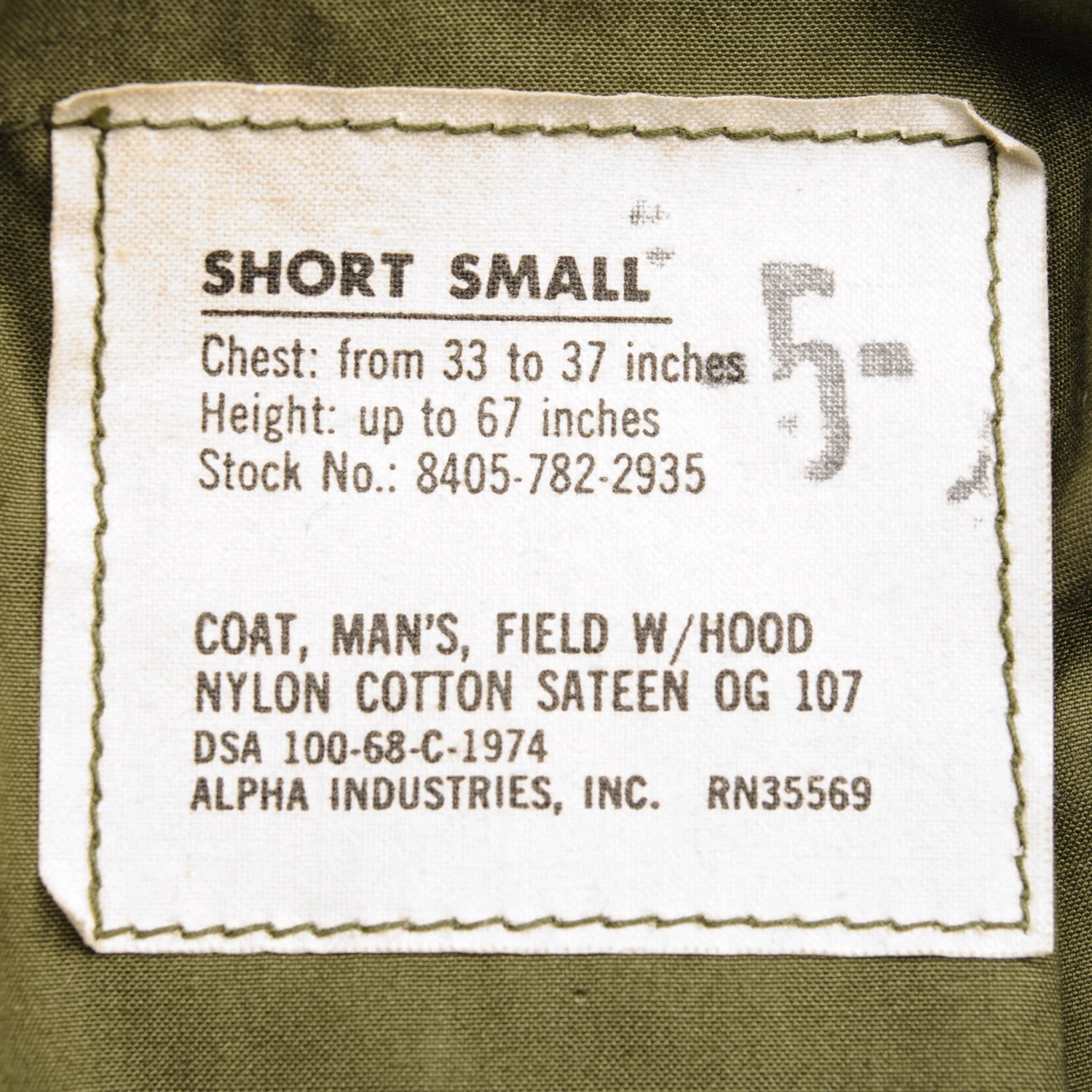 VINTAGE US ARMY M-1965 M65 FIELD JACKET 1968 VIETNAM WAR SIZE SMALL SHORT DEADSTOCK(Us Army M 1965 M65 Field Jacket 1968 Vietnam War Size Small Short) 4 VINTAGE US ARMY M-1965 M65 FIELD JACKET 1968 VIETNAM WAR SIZE SMALL SHORT DEADSTOCK(Us Army M 1965 M65 Field Jacket 1968 Vietnam War Size Small Short) - Image 4