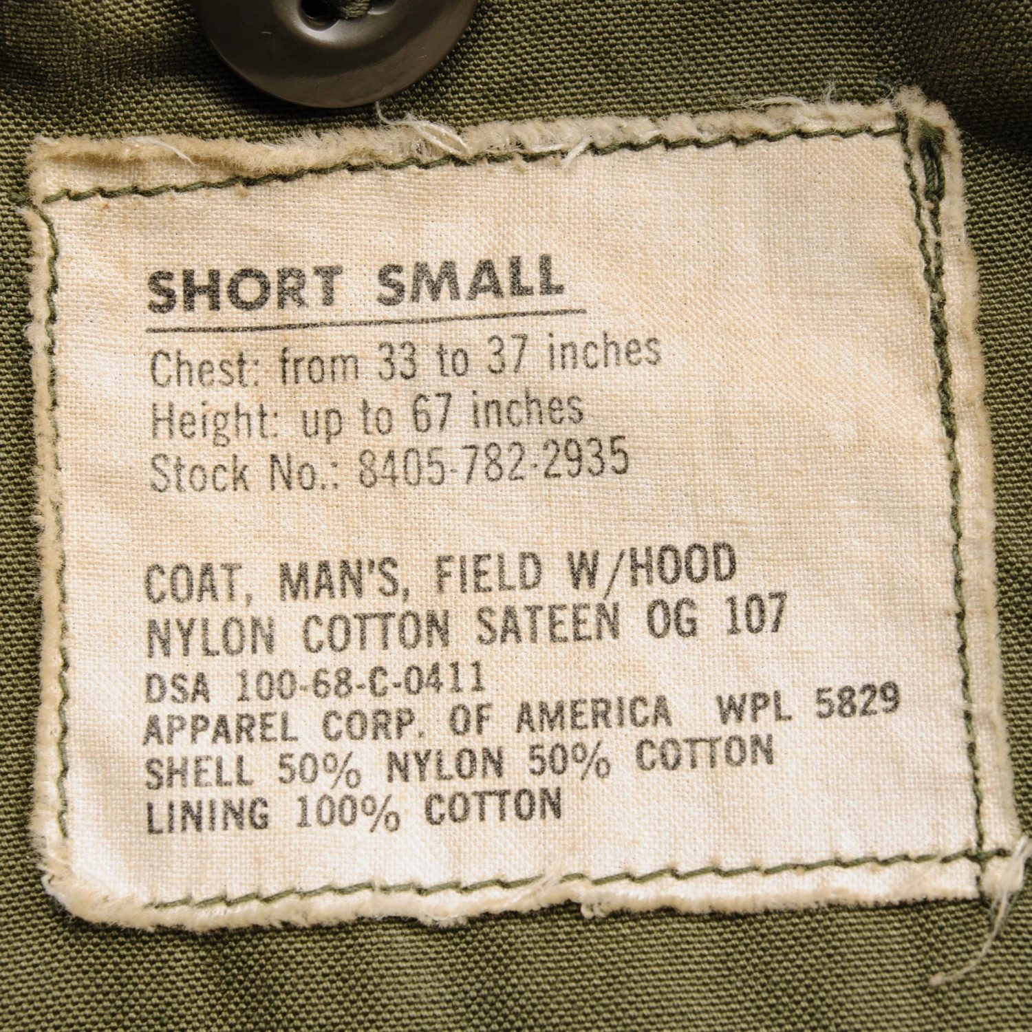 VINTAGE US ARMY M-1965 M65 FIELD JACKET 1968 VIETNAM WAR SIZE SMALL SHORT(Vintage Us Army M 1965 M65 Field Jacket 1968 Vietnam War Size Small Short) 4 VINTAGE US ARMY M-1965 M65 FIELD JACKET 1968 VIETNAM WAR SIZE SMALL SHORT(Vintage Us Army M 1965 M65 Field Jacket 1968 Vietnam War Size Small Short) - Image 4