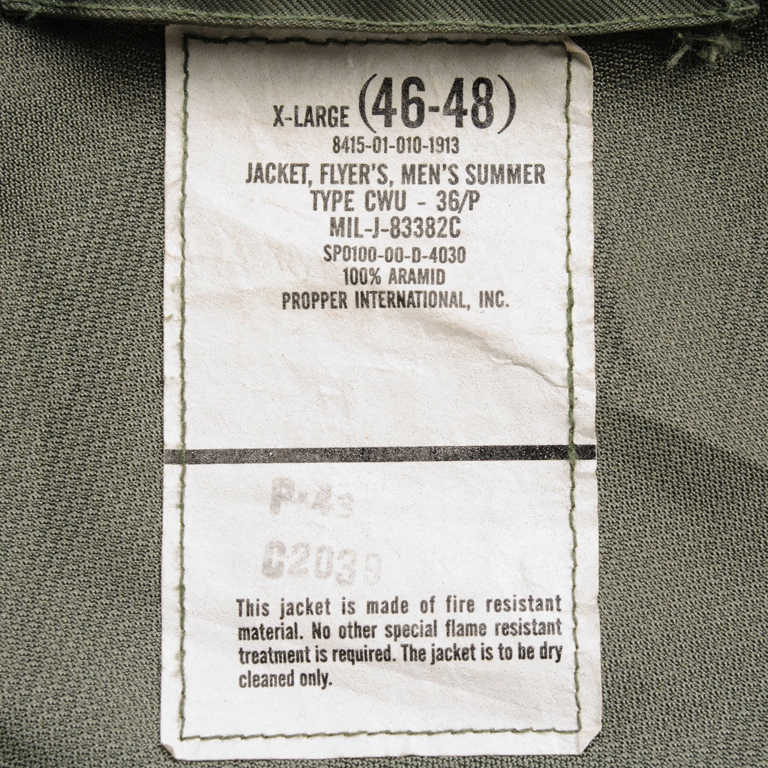 VINTAGE US AIR FORCE CWU 36/P 36P SUMMER FLIGHT JACKET 2000 SIZE XL(Us Air Force Cwu 36 P 36p Flight Jacket 2000 Size Xl) 4 VINTAGE US AIR FORCE CWU 36/P 36P SUMMER FLIGHT JACKET 2000 SIZE XL(Us Air Force Cwu 36 P 36p Flight Jacket 2000 Size Xl) - Image 4