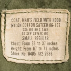 VINTAGE US ARMY M-1965 M65 FIELD JACKET 1969 VIETNAM WAR SIZE SMALL REGULAR WITH LINER(Vintage Us Army M 1965 M65 Field Jacket 1969 Vietnam War Size Small Regular) -Rare Gear USA Shop ARMYWJ0040TAG02