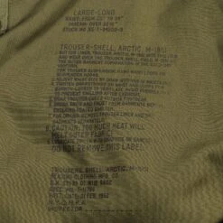 VINTAGE US ARMY M-1951 M51 TROUSER-SHELL ARCTIC PANTS 1950'S KOREAN WAR SIZE LARGE LONG DEADSTOCK(Vintage Us Army M 1951 M51 Trousers Shell Arctic Pants 1950s Size Large Long Deadstock) -Rare Gear USA Shop ARMYWPANTS0003TAG