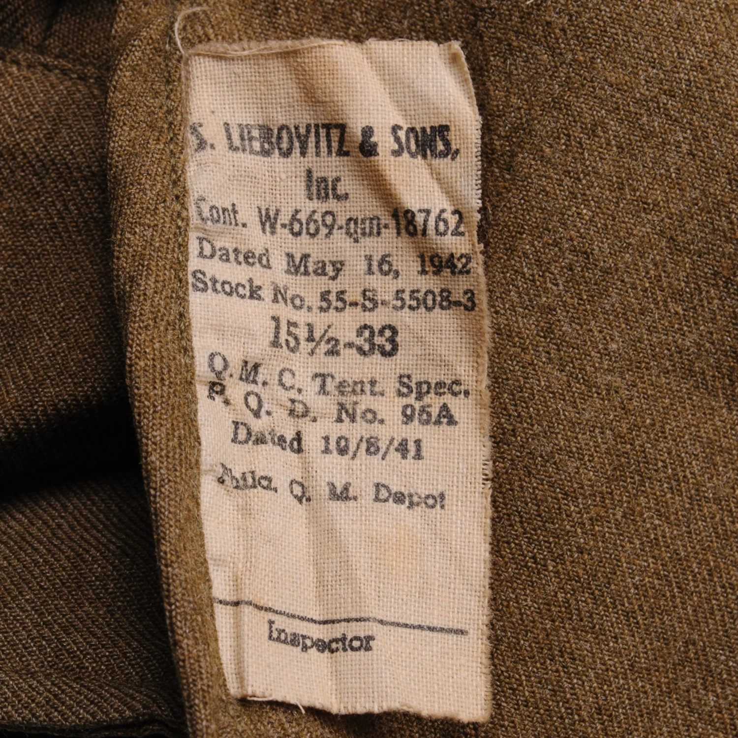 VINTAGE US ARMY M-37 M37 WOOL SHIRT 1942 WW2 SHAEF PATCH SIZE 15 1/2 X 33(Us Army Wool Shirt 1942 Ww2 Shaef Patch Size 15 1 2 X 33) 4 VINTAGE US ARMY M-37 M37 WOOL SHIRT 1942 WW2 SHAEF PATCH SIZE 15 1/2 X 33(Us Army Wool Shirt 1942 Ww2 Shaef Patch Size 15 1 2 X 33) - Image 4