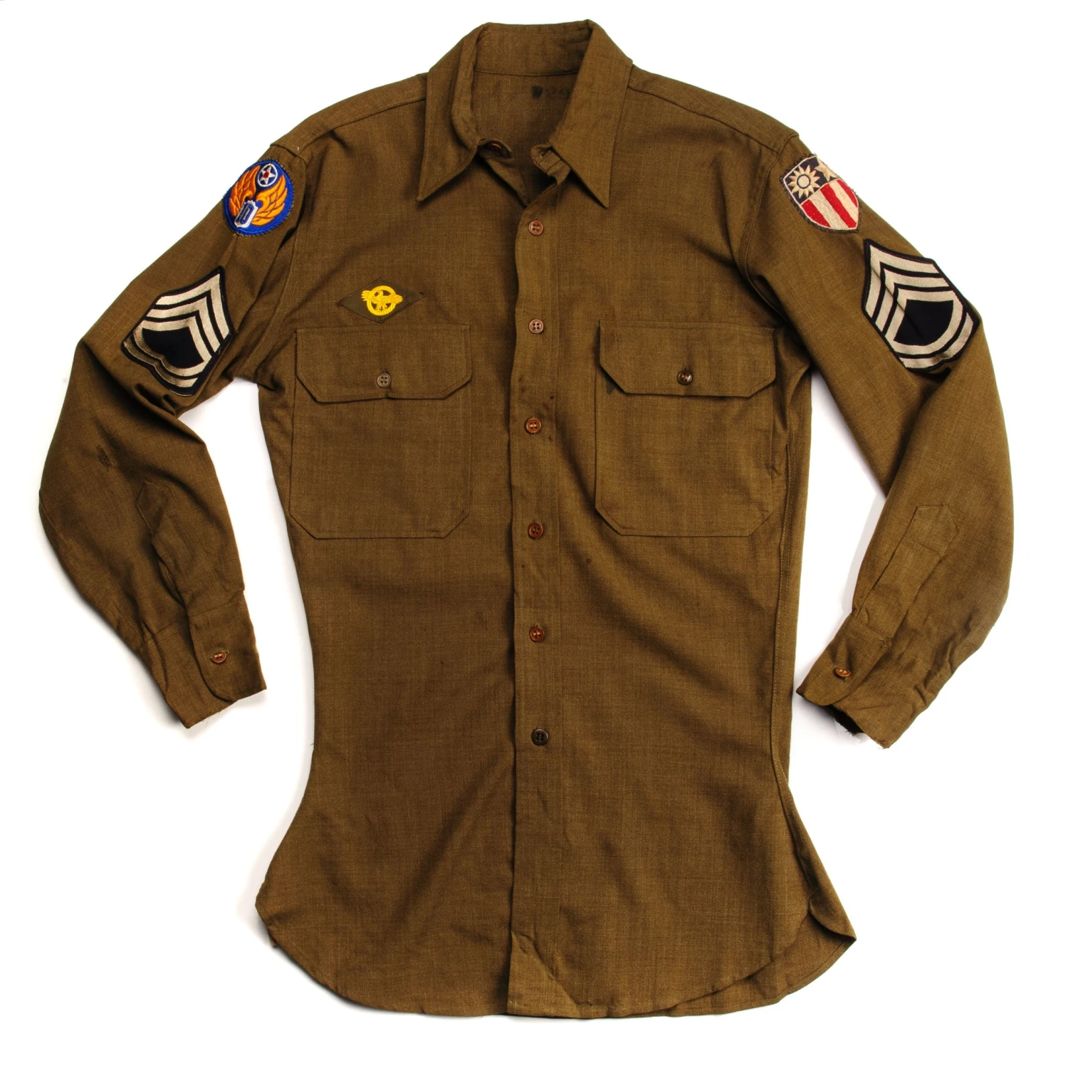 VINTAGE USAAF US ARMY AIR FORCES M-37 M37 WOOL SHIRT 1940'S WW2 PATCHES SIZE SMALL(Usaaf Us Army Air Forces Wool Shirt 1940s Ww2 Tenth Air Force Cbi And Technical Sergeant 2nd Grade Patches Size Small) 1 VINTAGE USAAF US ARMY AIR FORCES M-37 M37 WOOL SHIRT 1940'S WW2 PATCHES SIZE SMALL(Usaaf Us Army Air Forces Wool Shirt 1940s Ww2 Tenth Air Force Cbi And Technical Sergeant 2nd Grade Patches Size Small)