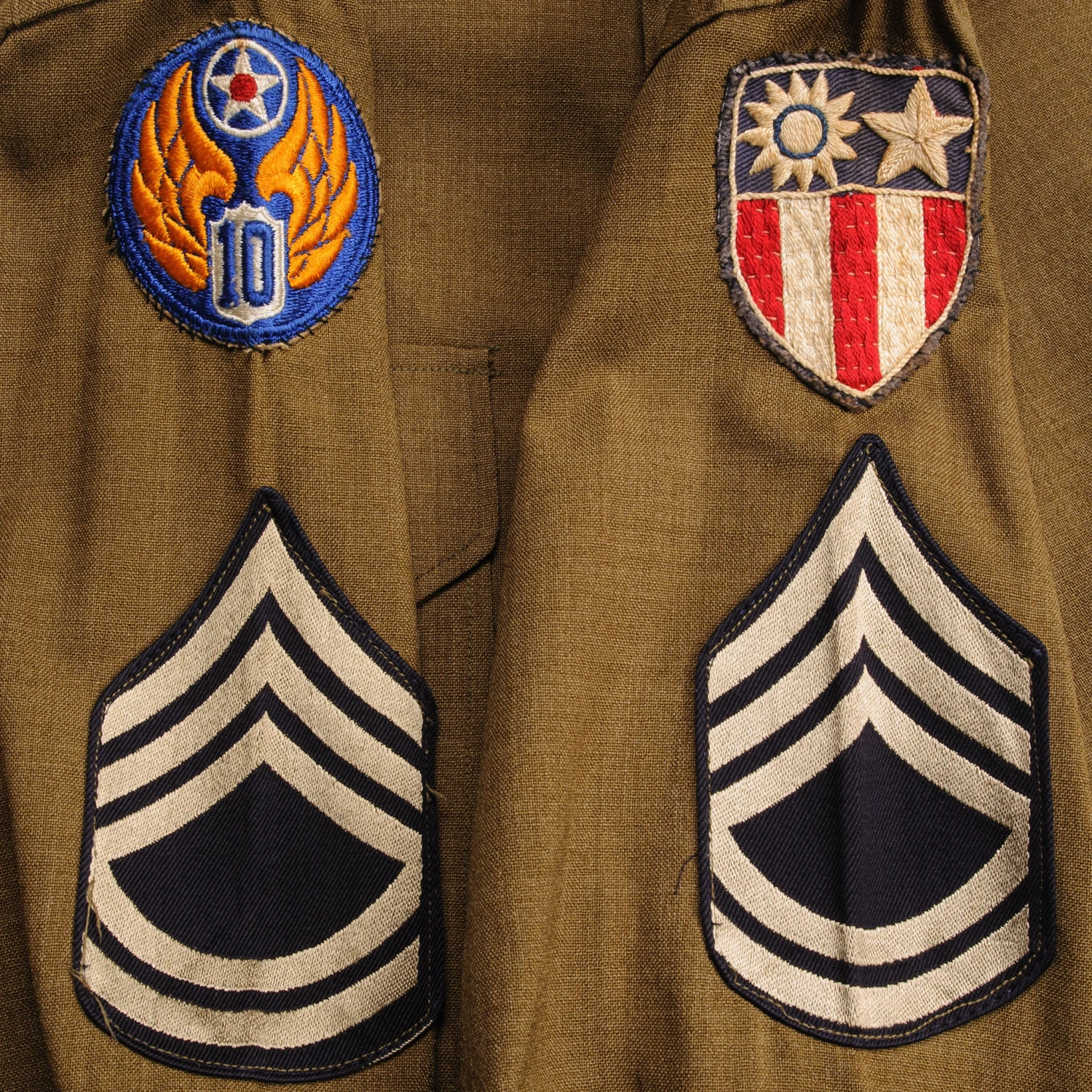 VINTAGE USAAF US ARMY AIR FORCES M-37 M37 WOOL SHIRT 1940'S WW2 PATCHES SIZE SMALL(Usaaf Us Army Air Forces Wool Shirt 1940s Ww2 Tenth Air Force Cbi And Technical Sergeant 2nd Grade Patches Size Small) 5 VINTAGE USAAF US ARMY AIR FORCES M-37 M37 WOOL SHIRT 1940'S WW2 PATCHES SIZE SMALL(Usaaf Us Army Air Forces Wool Shirt 1940s Ww2 Tenth Air Force Cbi And Technical Sergeant 2nd Grade Patches Size Small) - Image 5