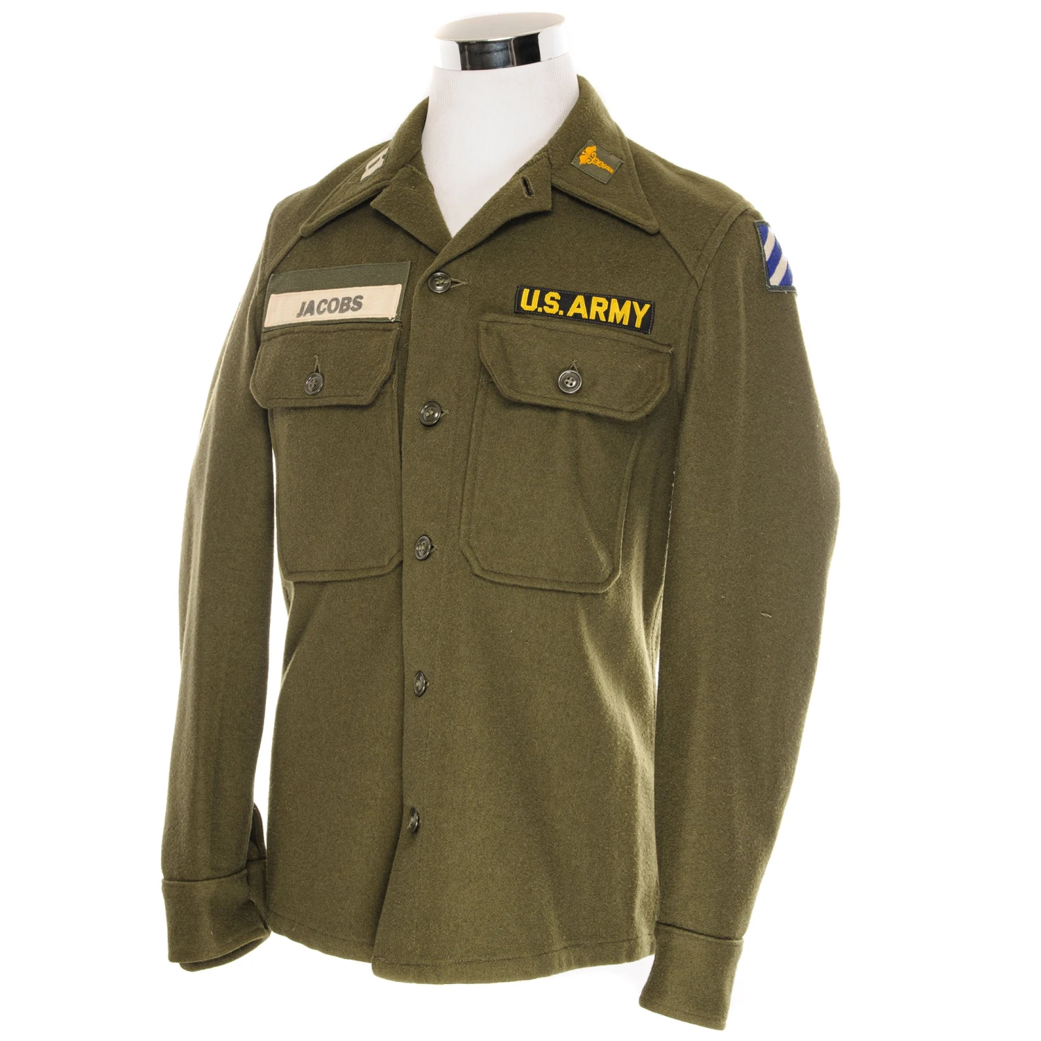 VINTAGE US ARMY WOOL SHIRT 1961 COLD WAR SIZE SMALL WITH PATCHES(Vintage Us Army Wool Shirt 1961 Cold War Size Small With Patches) 1 VINTAGE US ARMY WOOL SHIRT 1961 COLD WAR SIZE SMALL WITH PATCHES(Vintage Us Army Wool Shirt 1961 Cold War Size Small With Patches)