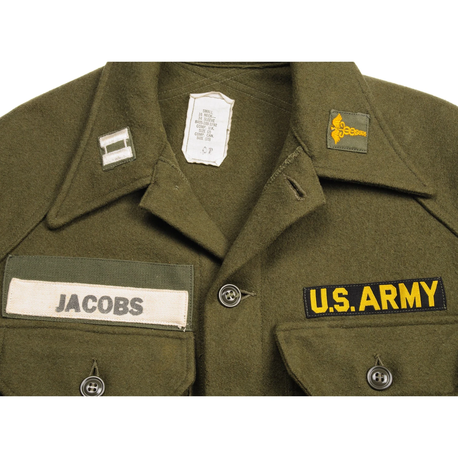 VINTAGE US ARMY WOOL SHIRT 1961 COLD WAR SIZE SMALL WITH PATCHES(Vintage Us Army Wool Shirt 1961 Cold War Size Small With Patches) 7 VINTAGE US ARMY WOOL SHIRT 1961 COLD WAR SIZE SMALL WITH PATCHES(Vintage Us Army Wool Shirt 1961 Cold War Size Small With Patches) - Image 7