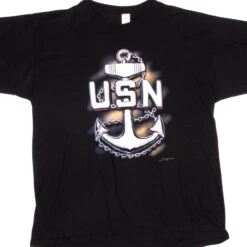 VINTAGE USN TEE SHIRT 1991 SIZE XL MADE IN USA(Vintage Usn Tee Shirt 1991 Size Xl Made In Usa)