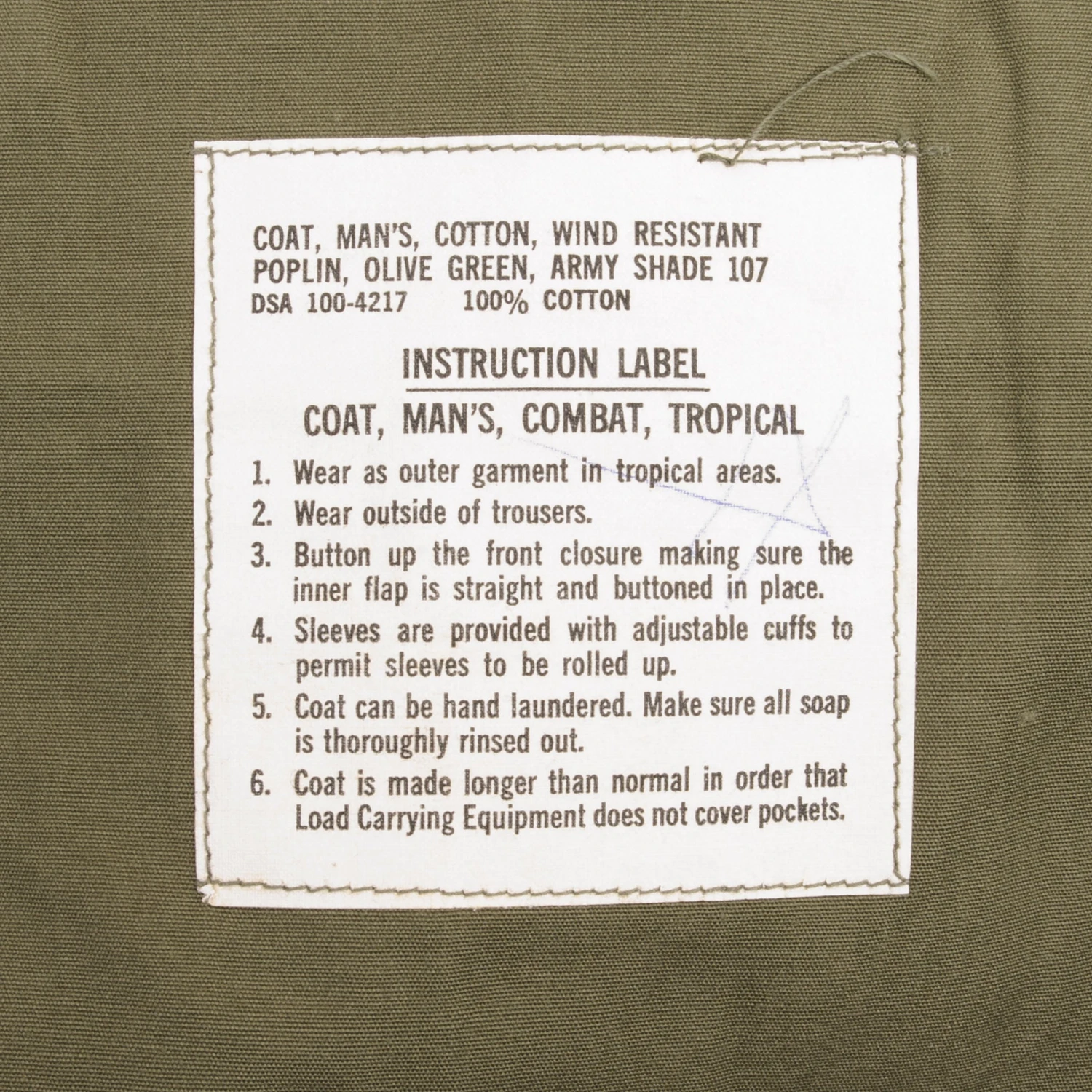 VINTAGE US ARMY TROPICAL COMBAT JACKET 1966 VIETNAM WAR MEDIUM LONG NOS NEW(Vintage Us Army Tropical Combat Jacket 1966 Vietnam War Medium Long Nos New) 5 VINTAGE US ARMY TROPICAL COMBAT JACKET 1966 VIETNAM WAR MEDIUM LONG NOS NEW(Vintage Us Army Tropical Combat Jacket 1966 Vietnam War Medium Long Nos New) - Image 5