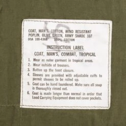 VINTAGE US ARMY TROPICAL COMBAT JACKET 1966 VIETNAM WAR MEDIUM LONG NOS NEW(Vintage Us Army Tropical Combat Jacket 1966 Vietnam War Medium Long Nos New Copy) 10 VINTAGE US ARMY TROPICAL COMBAT JACKET 1966 VIETNAM WAR MEDIUM LONG NOS NEW(Vintage Us Army Tropical Combat Jacket 1966 Vietnam War Medium Long Nos New Copy) -Rare Gear USA Shop DSC 0388
