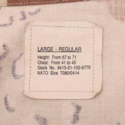 VINTAGE US ARMY DESERT CAMO CHOCOLATE CHIP COMBAT JACKET 1990 LARGE REGULAR NOS(Vintage Us Army Desert Camo Chocolate Chip Jacket 1990 Large Regular Nos Copy) -Rare Gear USA Shop DSC 0486