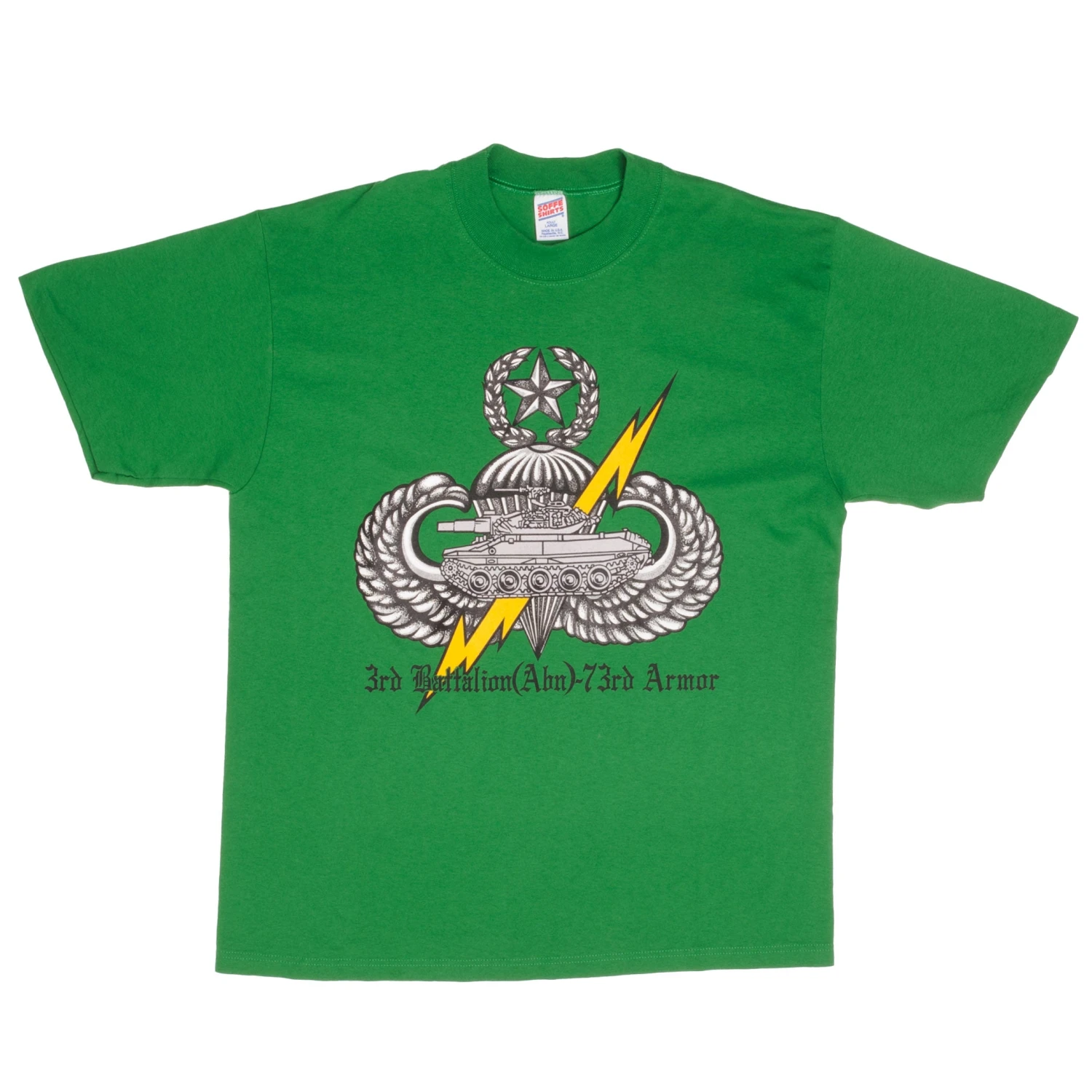 VINTAGE 3RD BATTALION ABN 73RD ARMOR MILITARY TEE SHIRT 1990S LARGE MADE IN USA(Vintage 3rd Battalion Abn 73rd Armor Military Tee Shirt 1990s Large Made In Usa) 2 VINTAGE 3RD BATTALION ABN 73RD ARMOR MILITARY TEE SHIRT 1990S LARGE MADE IN USA(Vintage 3rd Battalion Abn 73rd Armor Military Tee Shirt 1990s Large Made In Usa) - Image 2