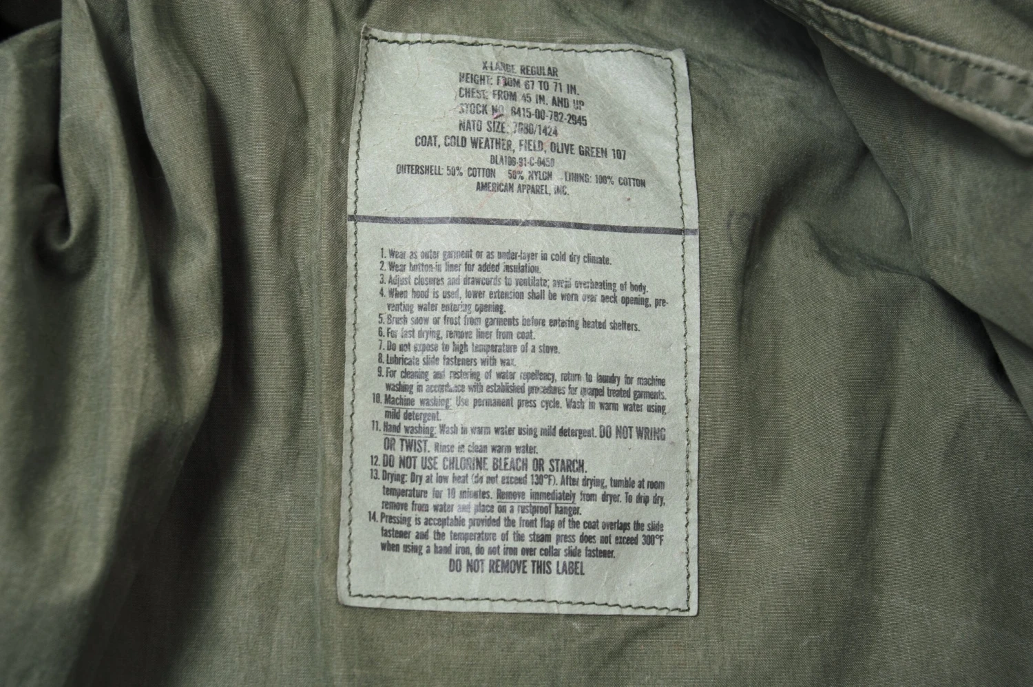 VINTAGE US ARMY M65 M-65 FIELD JACKET 1991 SIZE XL REGULAR(Us Army 1991 M65 M 65 Field Jacket Extra Large Regular Desert Storm) 4 VINTAGE US ARMY M65 M-65 FIELD JACKET 1991 SIZE XL REGULAR(Us Army 1991 M65 M 65 Field Jacket Extra Large Regular Desert Storm) - Image 4