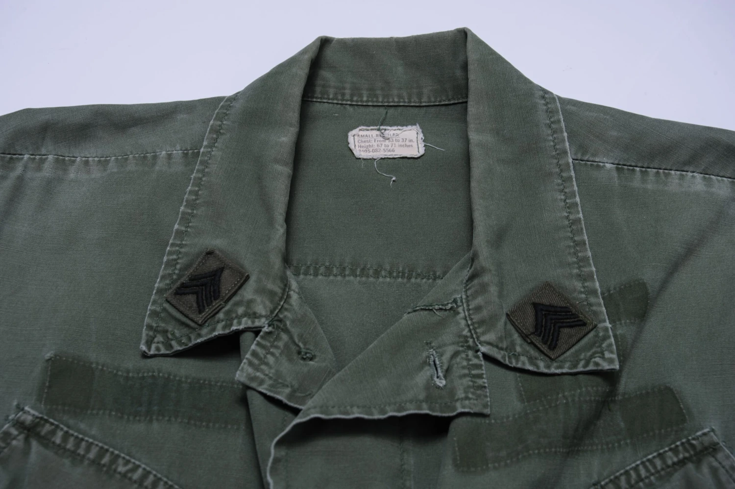 VINTAGE US ARMY TROPICAL COMBAT JACKET RIPSTOP 1969 VIETNAM WAR SMALL REGULAR(Vietnam Us Army Tropical Combat Jacket Ripstop 1969 Small Regular Sergeant) 5 VINTAGE US ARMY TROPICAL COMBAT JACKET RIPSTOP 1969 VIETNAM WAR SMALL REGULAR(Vietnam Us Army Tropical Combat Jacket Ripstop 1969 Small Regular Sergeant) - Image 5