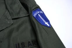 VINTAGE US ARMY UTILITY SHIRT P-64 P64 1968 PATCHEDSIZE 15 1/2 X 33(Us Army 1968 Vietnam Shirt Utility Infantry Training School) -Rare Gear USA Shop DSC 1083