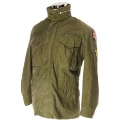 VINTAGE US ARMY M-1965 M65 FIELD JACKET 1966 SIZE SMALL SHORT WITH PATCHES(Vintage Us Army M 1965 M65 Field Jacket 1966 Size Small Short With Patches)