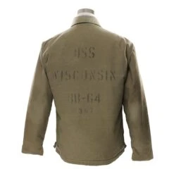 VINTAGE USN US NAVY A2 DECK JACKET COLD WEATHER USS WISCONSIN 1985 SIZE MEDIUM(Vintage Usn Us Navy A2 Deck Jacket Cold Weather Uss Wisconsin 1985 Size Medium) -Rare Gear USA Shop DSC 1310