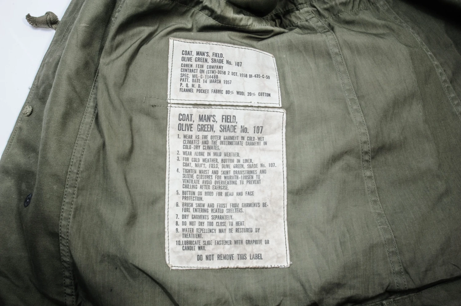 VINTAGE US ARMY M-1951 M51 FIELD JACKET 1959 VIETNAM WAR SIZE SMALL REGULAR(Us Army M65 M 65 1959 Korean War Jacket Small Regular) 4 VINTAGE US ARMY M-1951 M51 FIELD JACKET 1959 VIETNAM WAR SIZE SMALL REGULAR(Us Army M65 M 65 1959 Korean War Jacket Small Regular) - Image 4