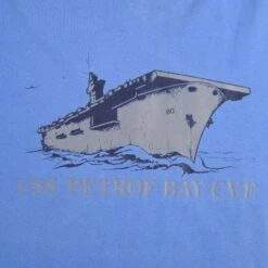 VINTAGE USN NAVY USS PRETROF BAY CVE TEE SHIRT SIZE MEDIUM MADE IN USA 1980s(Vintage Usn Navy Uss Pretrof Bay Cve Tee Shirt Size Medium Made In Usa) -Rare Gear USA Shop DSC 1468