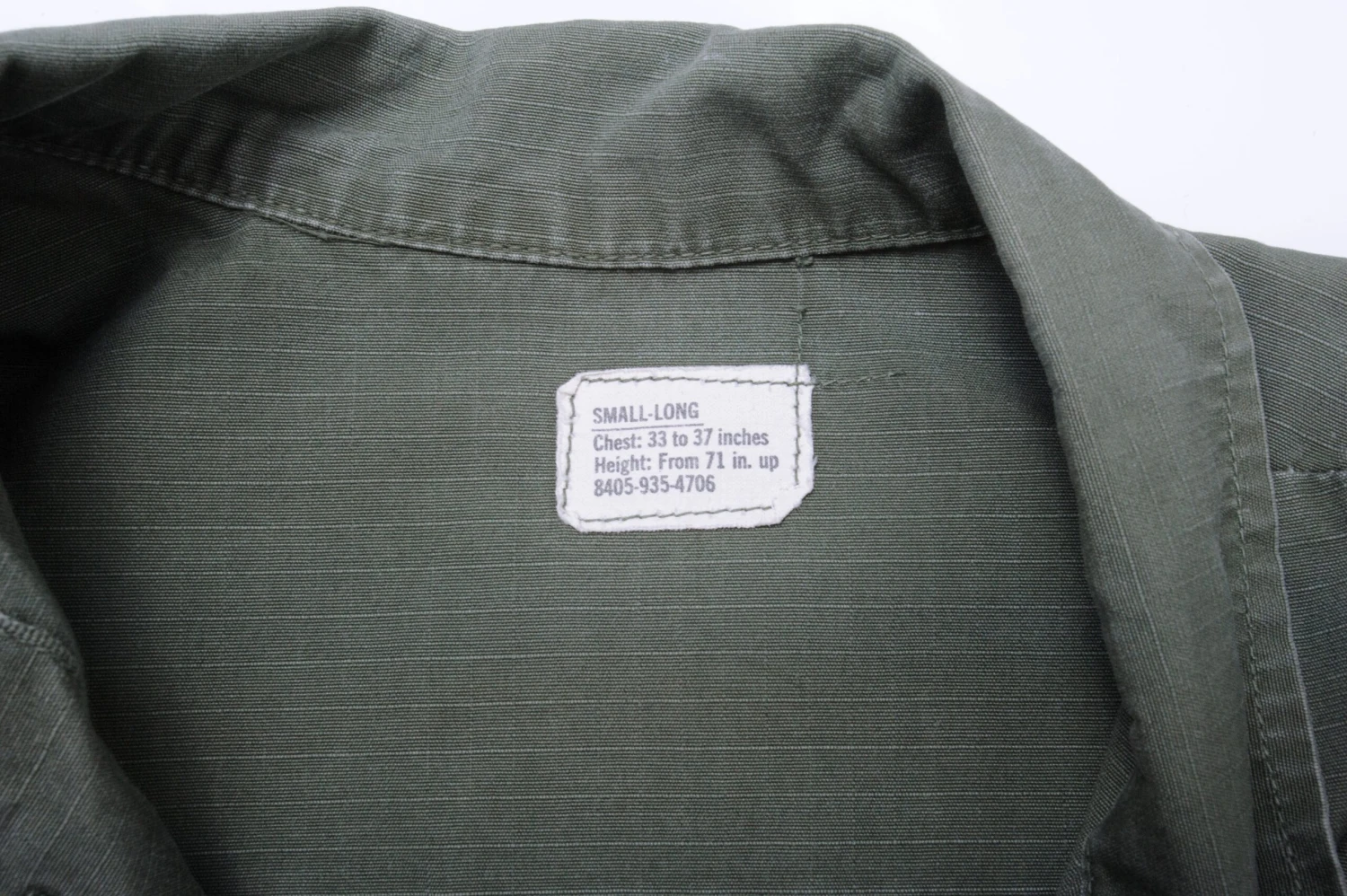 US ARMY TROPICAL COMBAT JACKET 5TH PATTERN RIPSTOP 1970 VIETNAM WAR SIZE SMALL LONG(Vietnam Us Army Tropical Combat Jacket Ripstop 1970 Small Long) 3 US ARMY TROPICAL COMBAT JACKET 5TH PATTERN RIPSTOP 1970 VIETNAM WAR SIZE SMALL LONG(Vietnam Us Army Tropical Combat Jacket Ripstop 1970 Small Long) - Image 3