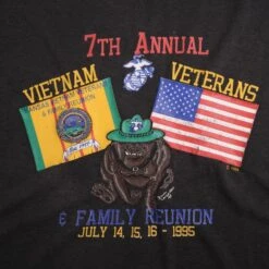VINTAGE 7TH ANNUAL KANSAS VIETNAM VETERAN REUNION TEE SHIRT 1995 SIZE XL(Vintage 7th Annual Kansas Vietnam Veteran Reunion Tee Shirt 1995 Size Xl) -Rare Gear USA Shop DSC 1491