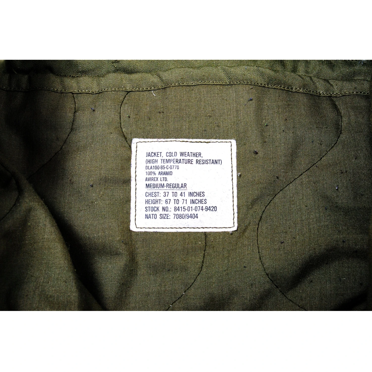 VINTAGE USAF US AIR FORCE JACKET COLD WEATHER 1985 SIZE MEDIUM REGULAR(Usaf Us Air Force Jacket Cold Weather 1985 Aramid Gulf War Medium Regular Avirex) 4 VINTAGE USAF US AIR FORCE JACKET COLD WEATHER 1985 SIZE MEDIUM REGULAR(Usaf Us Air Force Jacket Cold Weather 1985 Aramid Gulf War Medium Regular Avirex) - Image 4