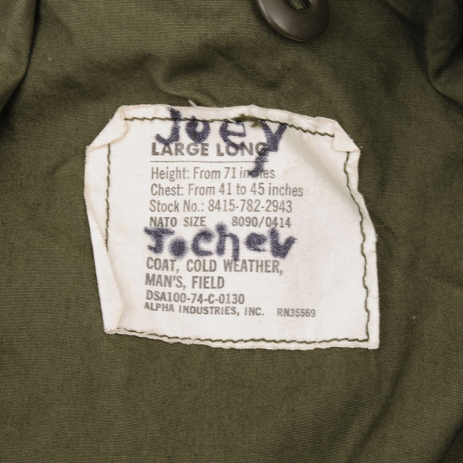 VINTAGE US ARMY M1965 M65 ALPHA IND FIELD JACKET 1974 VIETNAM WAR LARGE LONG(Vintage Us Army M1965 M65 Field Jacket 1974 Vietnam War Size Large Long) 4 VINTAGE US ARMY M1965 M65 ALPHA IND FIELD JACKET 1974 VIETNAM WAR LARGE LONG(Vintage Us Army M1965 M65 Field Jacket 1974 Vietnam War Size Large Long) - Image 4