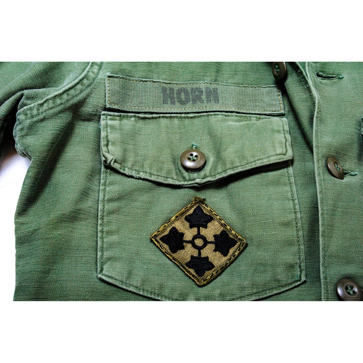 VINTAGE US ARMY UTILITY SHIRT P64 1960'S VIETNAM WAR PATCH 4TH INFANTRY ARMORED DIVISION(Us Army 1960s Vietnam War Shirt Utility Sateen Patch) 5 VINTAGE US ARMY UTILITY SHIRT P64 1960'S VIETNAM WAR PATCH 4TH INFANTRY ARMORED DIVISION(Us Army 1960s Vietnam War Shirt Utility Sateen Patch) - Image 5