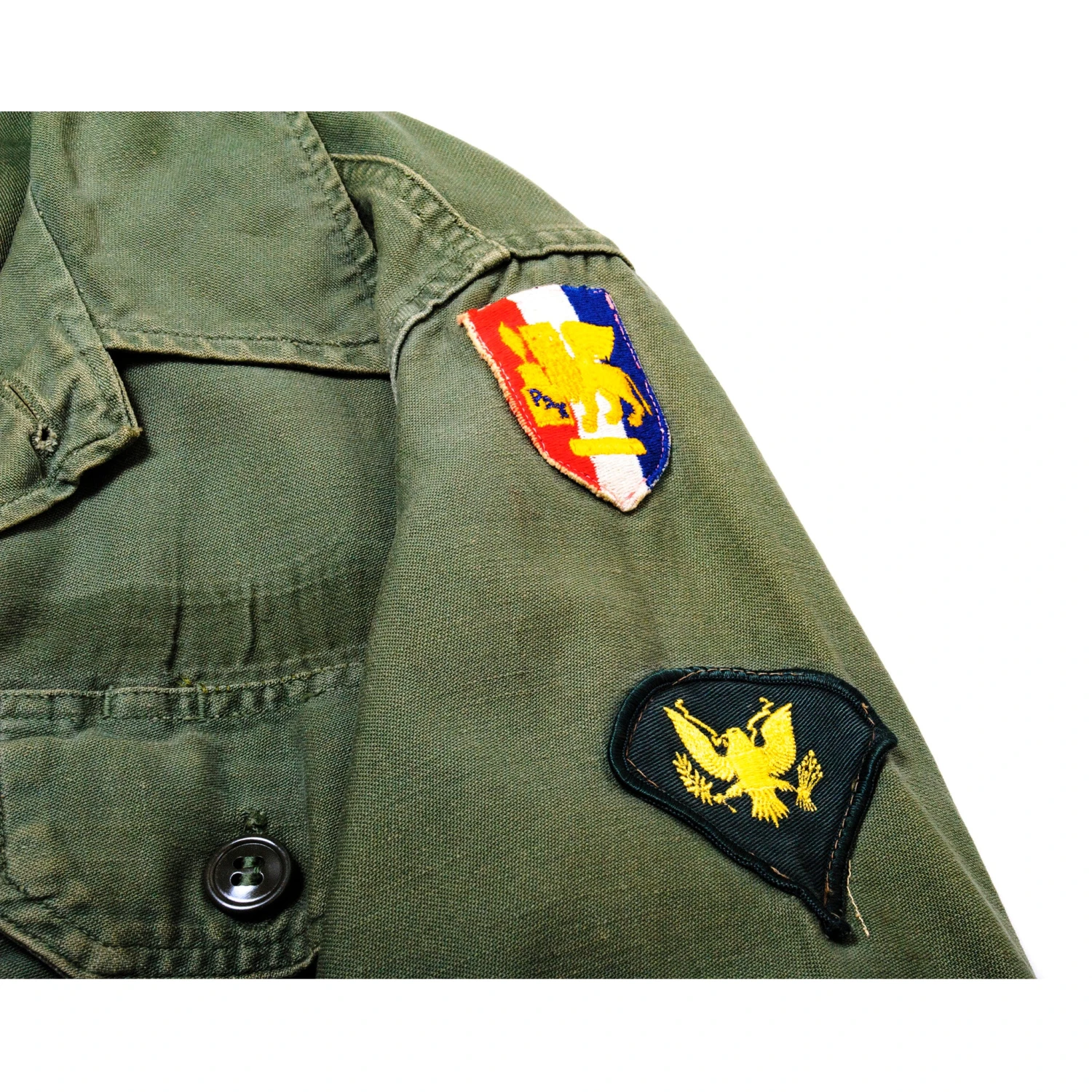 VINTAGE US ARMY UTILITY SHIRT P58 1960's SETAF SPECIALIST E4 PATCHED(Us Army 1960s 1970s Vietnam Shirt Utility Specialist Patched) 3 VINTAGE US ARMY UTILITY SHIRT P58 1960's SETAF SPECIALIST E4 PATCHED(Us Army 1960s 1970s Vietnam Shirt Utility Specialist Patched) - Image 3