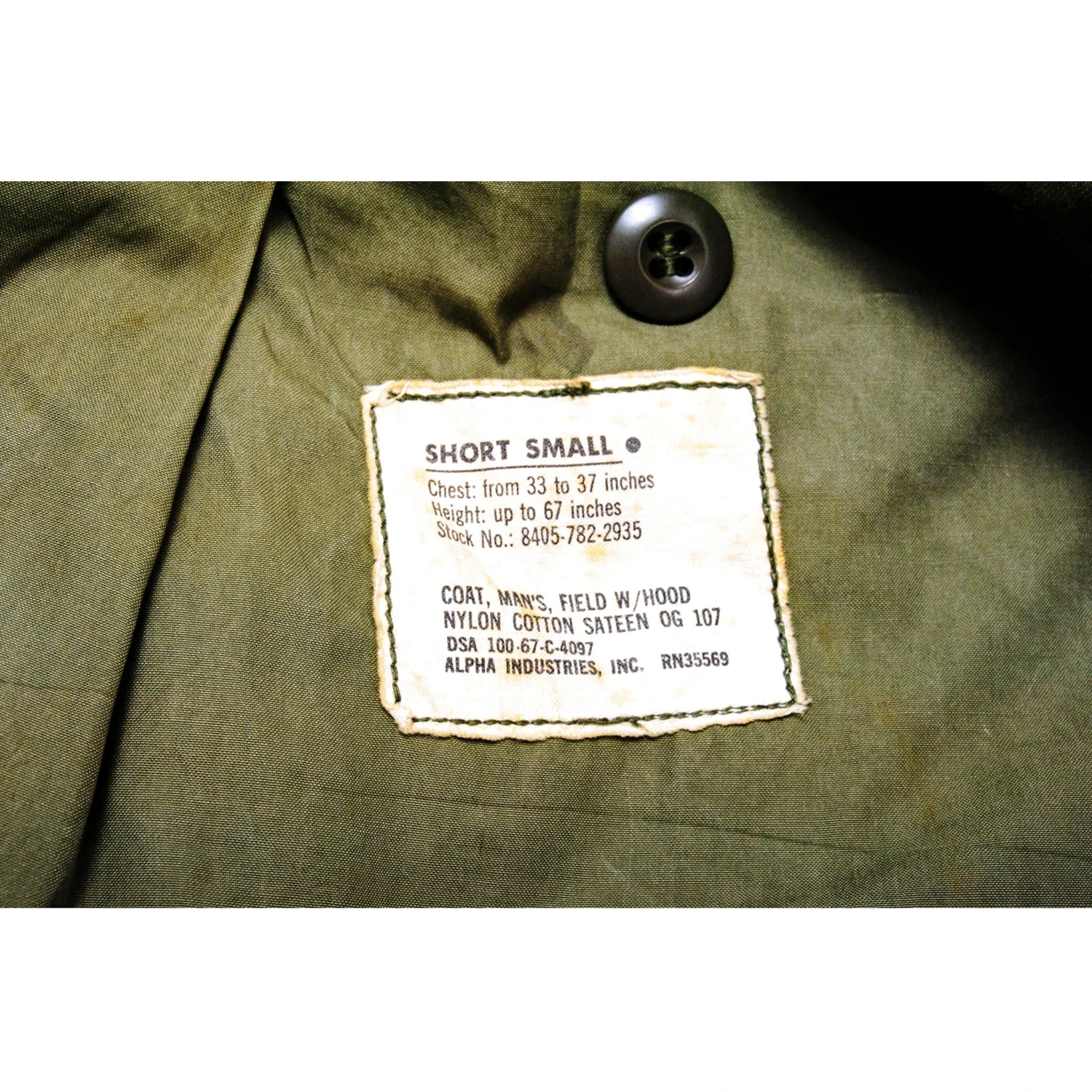 US ARMY M-1965 M65 FIELD JACKET 1967 VIETNAM WAR SIZE SMALL SHORT(Us Army M 1965 M65 1967 Field Jacket Vietnam War Small Short Alpha) 3 US ARMY M-1965 M65 FIELD JACKET 1967 VIETNAM WAR SIZE SMALL SHORT(Us Army M 1965 M65 1967 Field Jacket Vietnam War Small Short Alpha) - Image 3